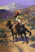 Frederick Remington Indian Trapper Spain oil painting artist